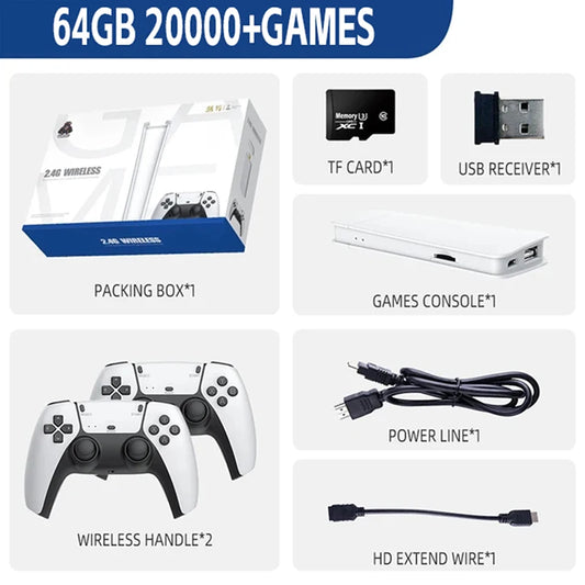 M15 Game Stick 4K 64 GB 20000 Jogos Retro Joystick sem fio estilo PS5