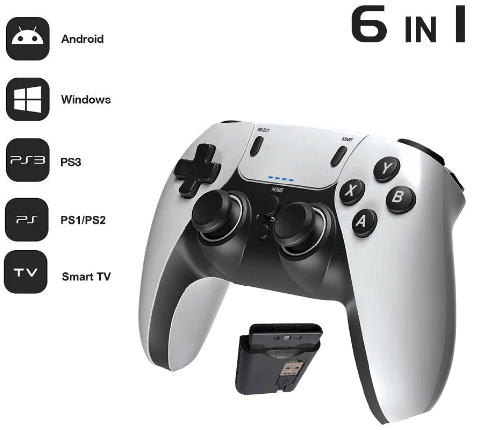 Controle sem fio para PS1 PS2 PS3 PC Android Controle sem fio para videogame Console de videogame portátil Entretenimento Gamepad
