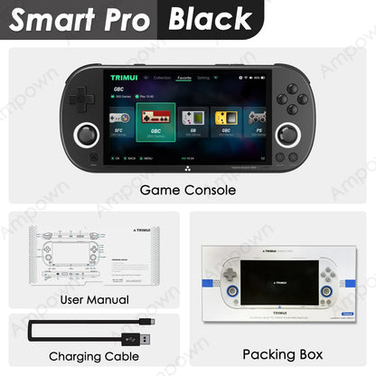Console de videogame portátil Trimui Smart Pro com tela IPS de 4,96'' e sistema Linux, joystick com iluminação RGB, reprodutor de vídeo retrô Smartpro, presente