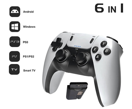 Controle sem fio para PS1 PS2 PS3 PC Android Controle sem fio para videogame Console de videogame portátil Entretenimento Gamepad