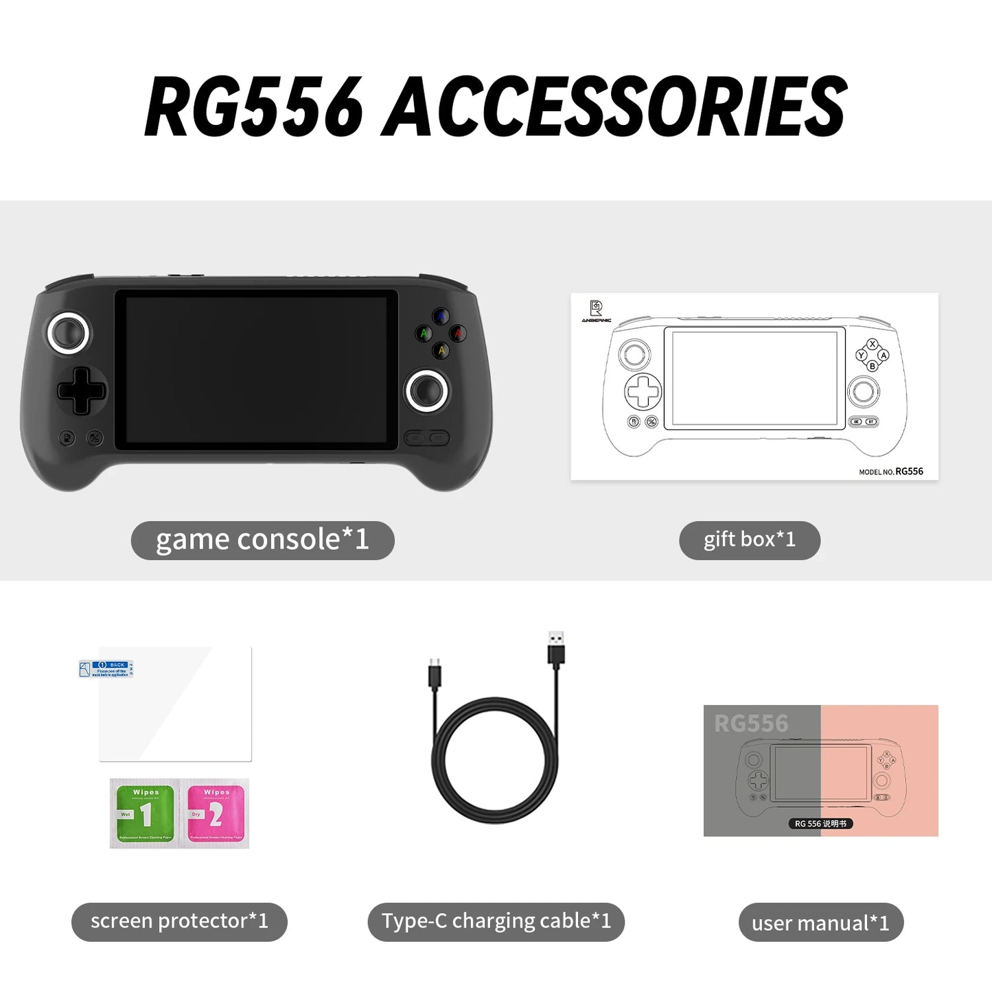Consola de videojogos portátil ANBERNIC RG557, leitor de videojogos RG556, ecrã AMOLED de 5,48" 1920*1080, Android 14, Wi-Fi, Bluetooth 5.3