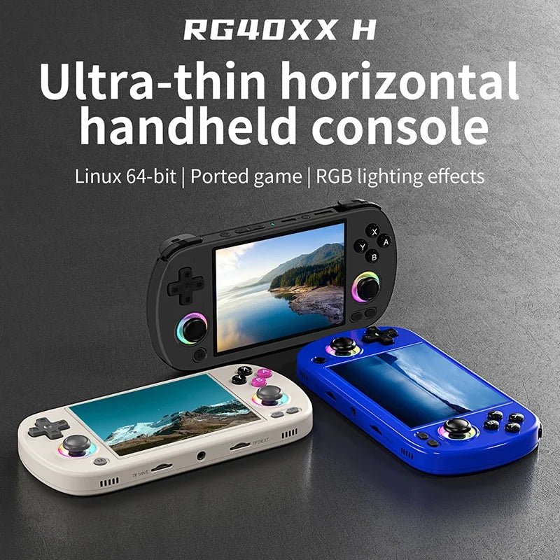 ANBERNIC RG40XX H Retro Consola de videojogos portátil 64 bits Ecrã IPS de 4,0 polegadas Linux WIFI Bluetooth Saída HDMI Leitor de videojogos
