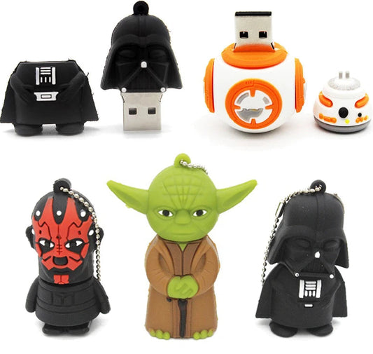 Star Wars Darth Vader USB Flash Drive 64GB Anime Pen Drive Memory Stick Cartoon High Speed U Disk Key Chain Accessories Gifts