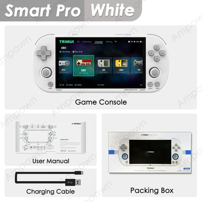 Console de videogame portátil Trimui Smart Pro com tela IPS de 4,96'' e sistema Linux, joystick com iluminação RGB, reprodutor de vídeo retrô Smartpro, presente