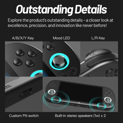 Console de videogame portátil Trimui Smart Pro com tela IPS de 4,96'' e sistema Linux, joystick com iluminação RGB, reprodutor de vídeo retrô Smartpro, presente