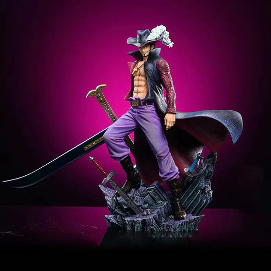 Figuras de uma peça de 28 cm, olho de águia, Dracule Mihawk, figura de anime, topo, guerra, modelo de pvc, estátua, coleção de bonecas, ornamentos, brinquedos, presente