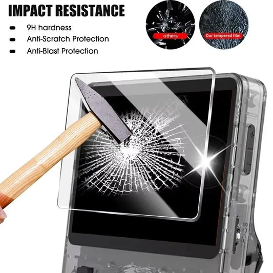 Capa 4 em 1 + vidro para console de jogos R36S, bolsa de viagem para transporte e protetores de tela, película de vidro temperado para acessórios R36S