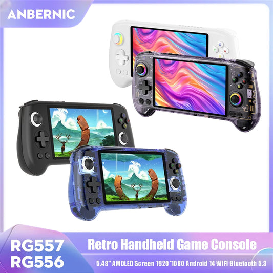 Consola de videojogos portátil ANBERNIC RG557, leitor de videojogos RG556, ecrã AMOLED de 5,48" 1920*1080, Android 14, Wi-Fi, Bluetooth 5.3