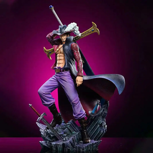 Figuras de uma peça de 28 cm, olho de águia, Dracule Mihawk, figura de anime, topo, guerra, modelo de pvc, estátua, coleção de bonecas, ornamentos, brinquedos, presente